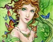 Original painting ACEO - Forest of Butterflies