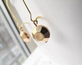 Gold Nugget Dangle Earrings - Long Length - Geo