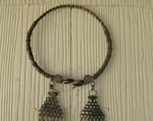 VINTAGE 60s tribal Indian coin necklace... huge fringe bib breastplate