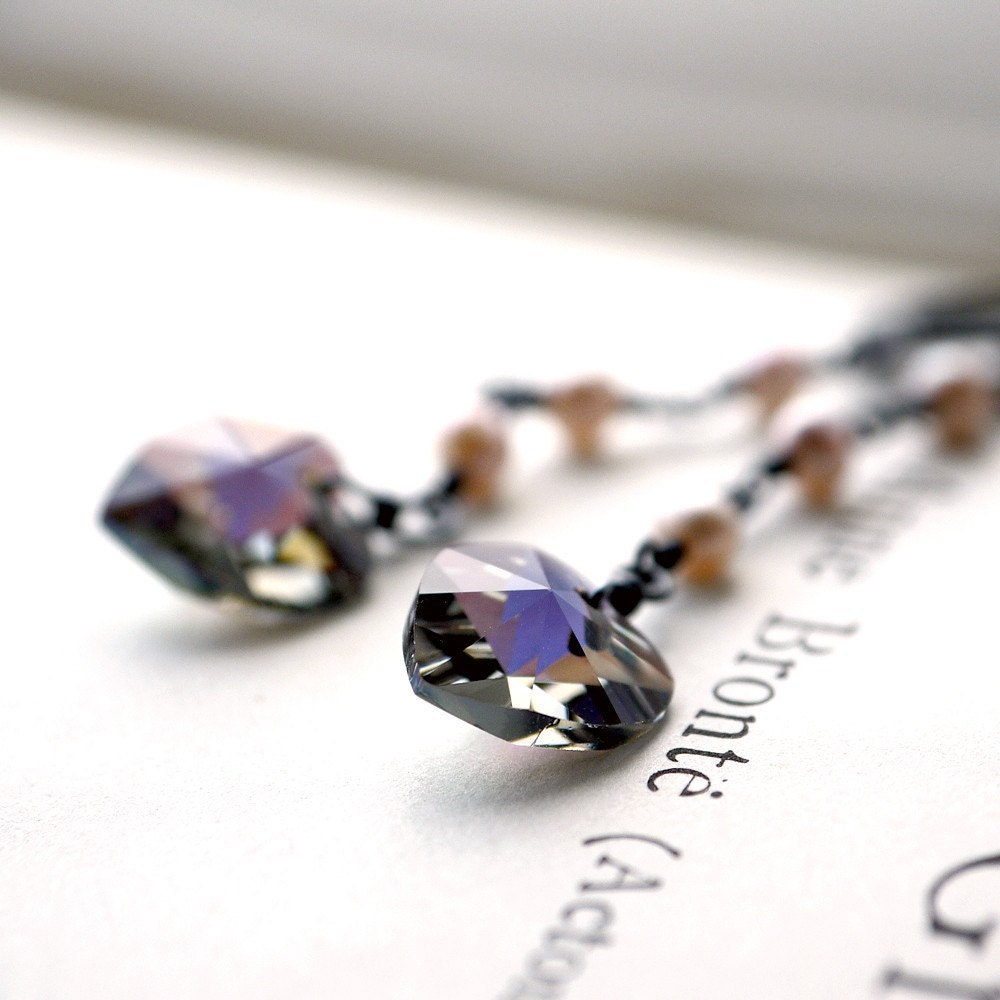 Love Bird Swarovski Earrings. Oxidized with Pearl