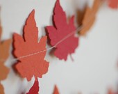 Autumn Leaf Paper Garland, Fall, Harvest, orange, red, yellow, gold, wedding decor, thanksgiving Il_170x135