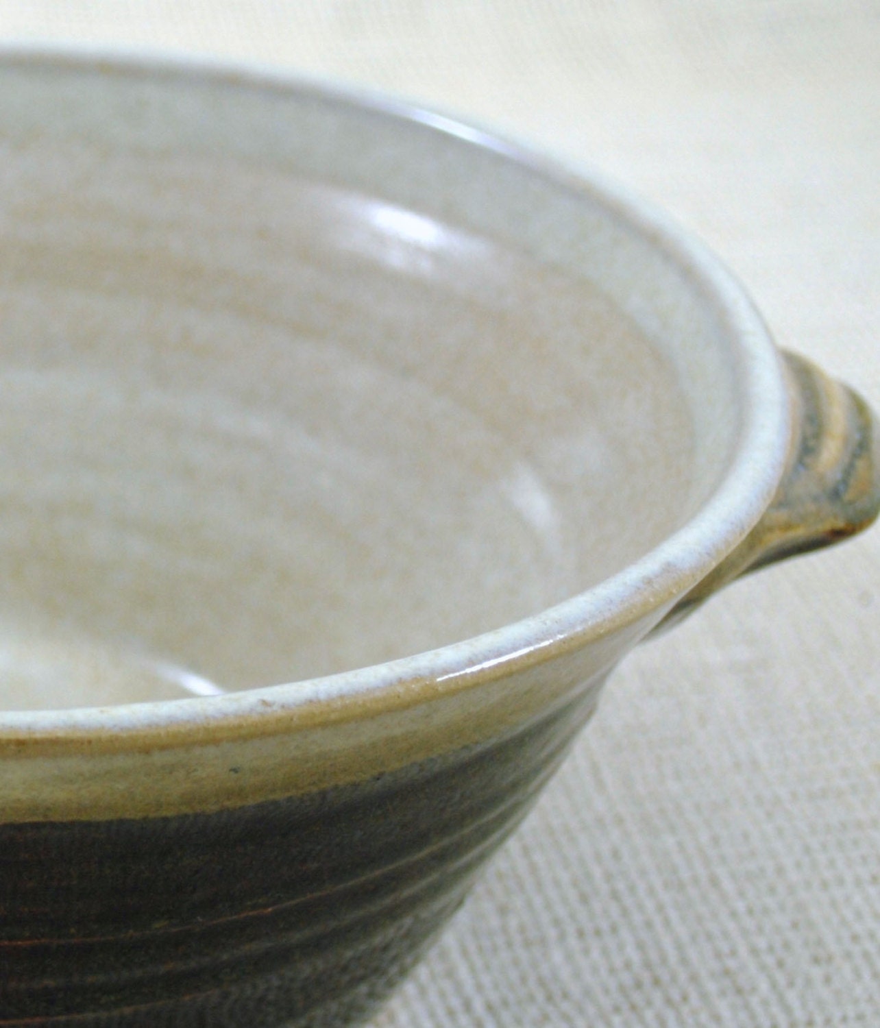 Casserole with Handles/Wheel Thrown Stoneware Pottery