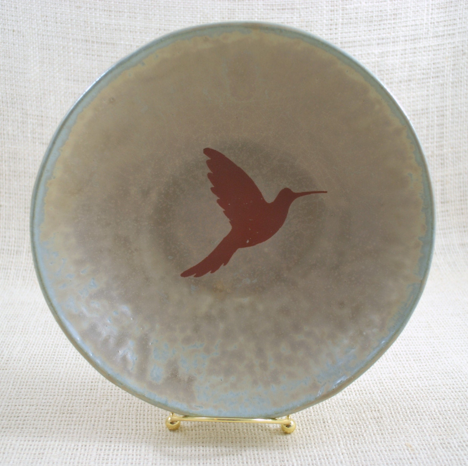 Hummingbird Bowl Stoneware Pottery