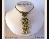 bead pattern square rivoli  pendant