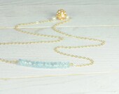 Dainty Bridal Necklace:) Something Blue Necklace, Simple, Something Blue, Aqua Marine, Magnetic Closure, Delicate, Bridesmaid Jewelry,
