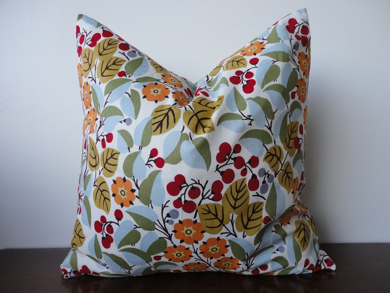Pillow Cover-SINGLE 18" x 18" White Multi Floral