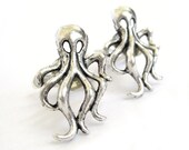 Octopus Cufflinks - Silver Beach Wedding Cufflinks - Mens Cufflinks - Nautical Cufflinks