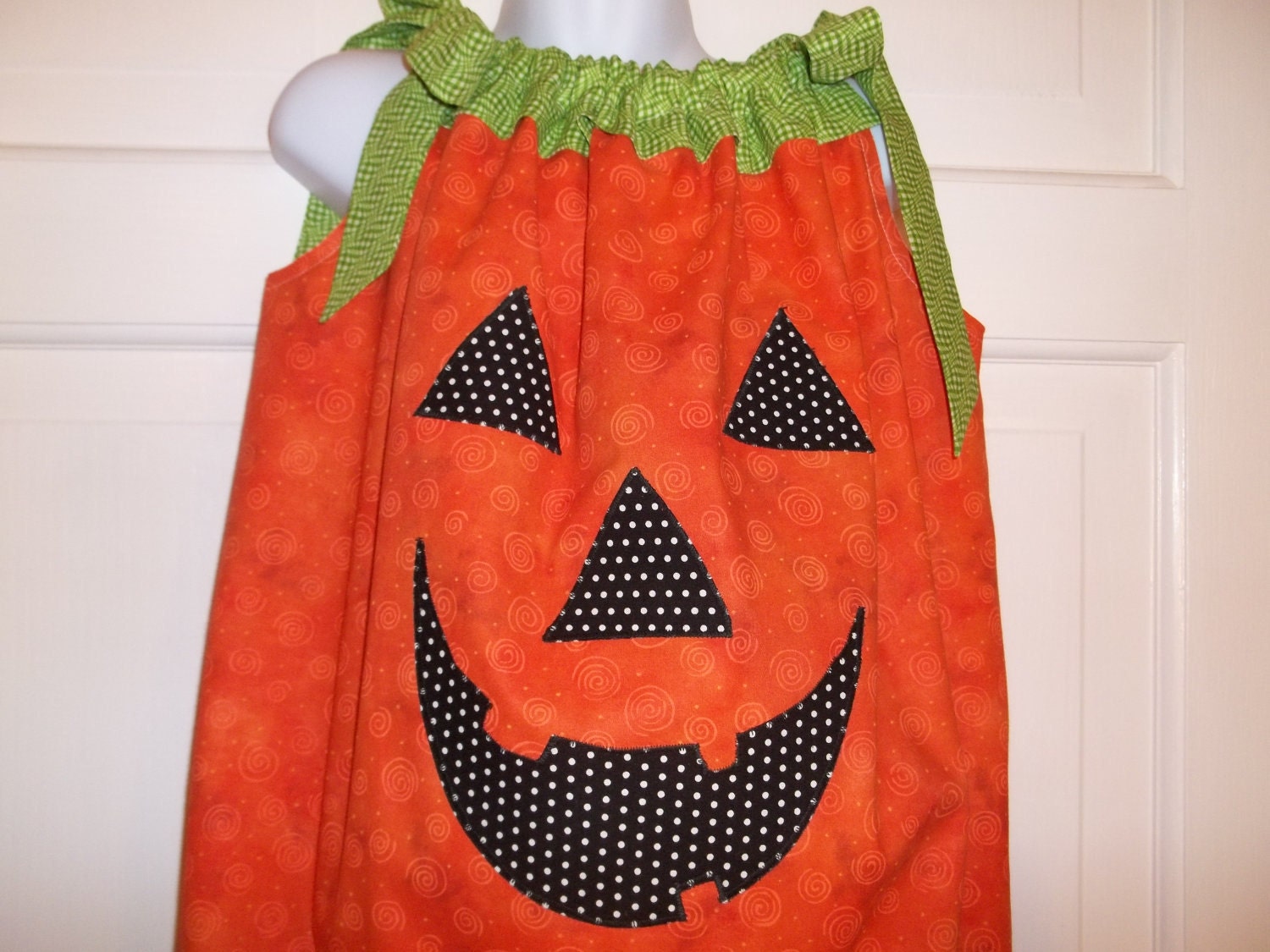 Halloween Pumpkin Pillowcase Dress or Costume, Custom Boutique Children Clothing, Holiday Clothing
