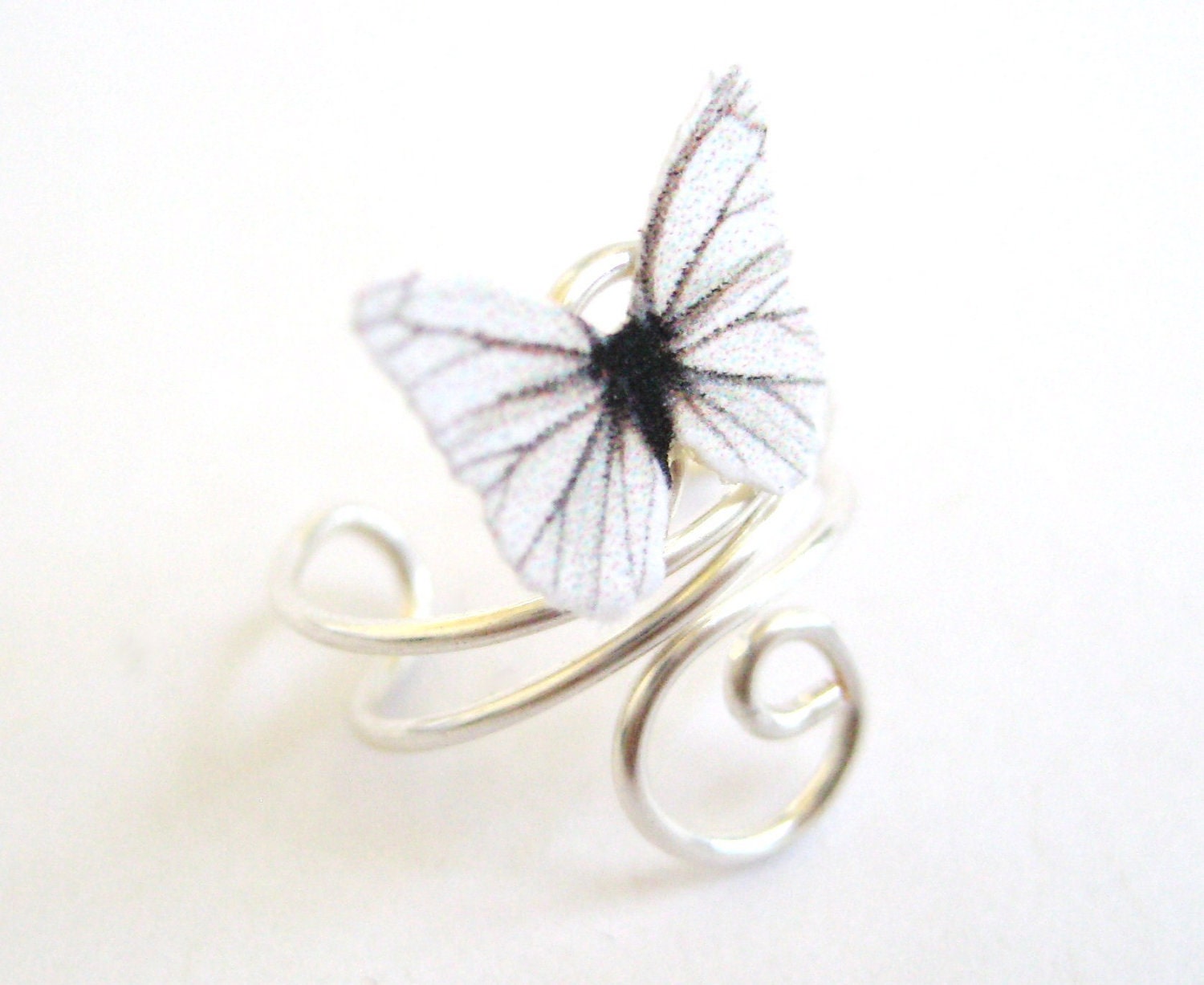 Butterfly Silver Ear Cuff Wrap Avant Garde Fantasy