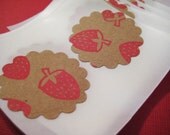 Strawberry kraft stickers 12 count