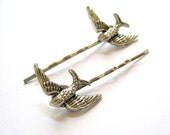 Vintage Style Silver Bird Hair Clip Bobby Pins 2pcs