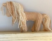 Earth Pony, Waldorf Toy, Stuffed Animal Horse, knitted horse, natural and eco friendly, handknit by Woolies on Etsy