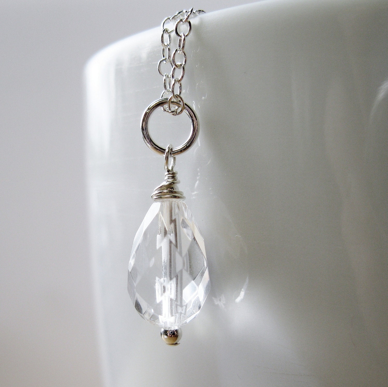 Crystal Quartz Necklace, Sterling Silver - PURE