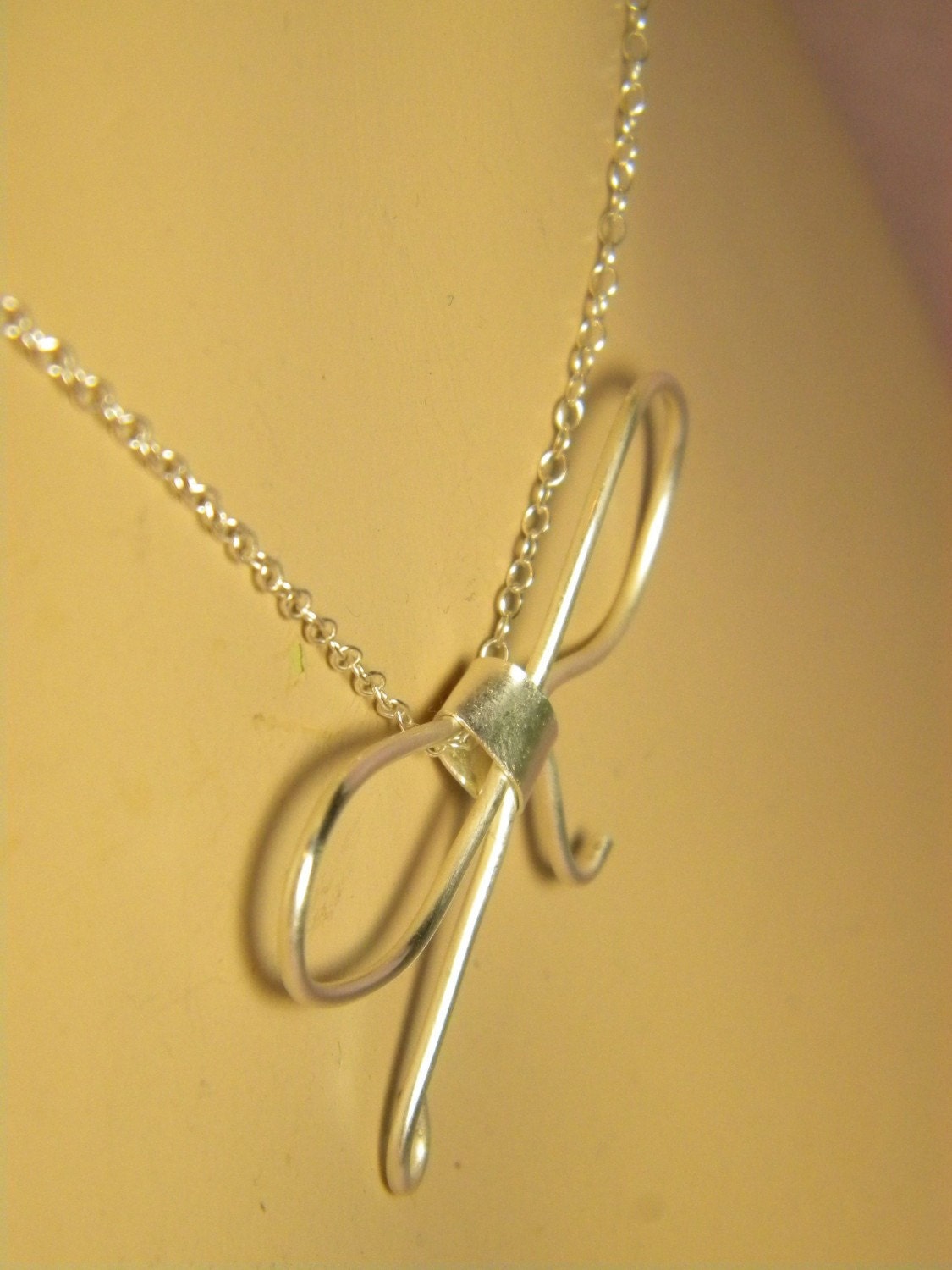 Libby Necklace hand wired bow on sterling silver