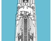 guardian of traffic giclee fine art print 11" x 14"