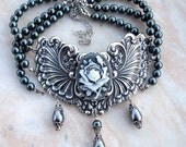 Black Pearl Beaded Choker