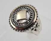 NEW Stunning Sterling Silver 9K Yellow Gold Ring size 7.5 (dh157