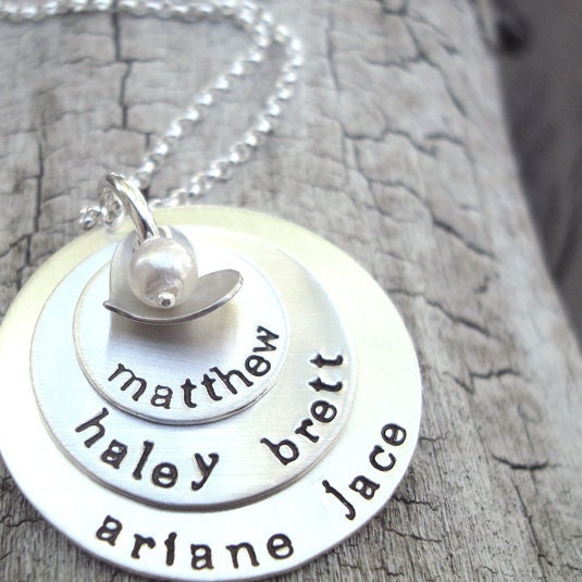 love you forever 3 layers... handstamped mothers necklace