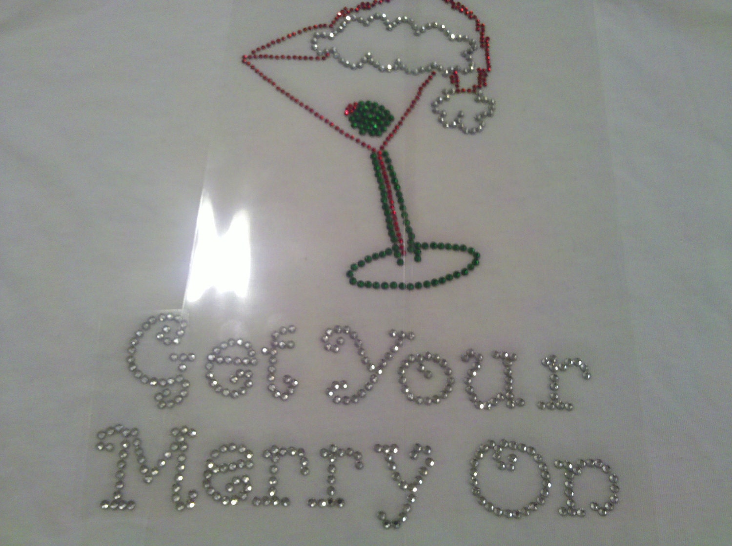 Ladies Drink and be Merry Rhinestone tshirt