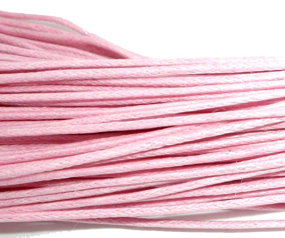 15 Feet Pink Waxed Cotton Cord for Jewelry Making Macrame and Hemp Style Jewelry.  Shipped from the USA.