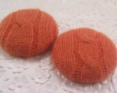 2 Cashmere buttons - orange cables - 1.5 inches - size 60