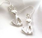 Silver Cat Earrings