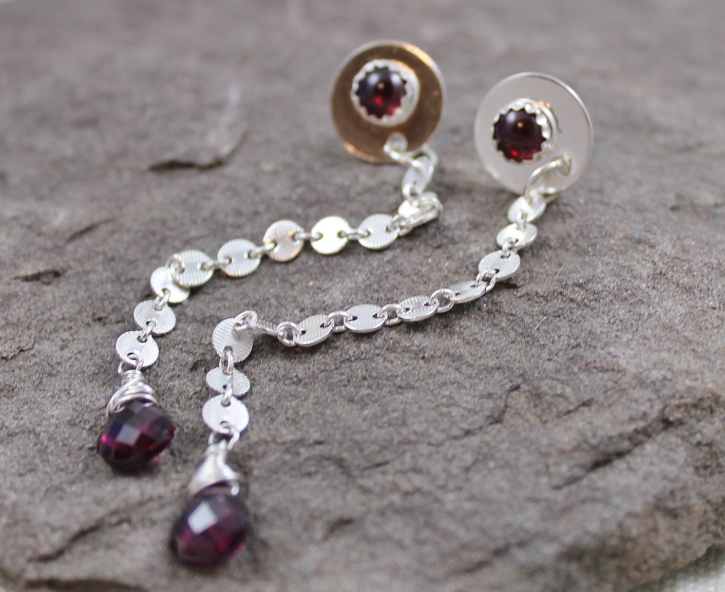 Garnet Show Stoppers- Garnet , Sterling Silver