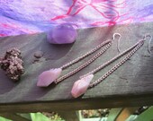 SALE Gypsy Punk-Pink Opal Chunk-Triangle Danglers-Vitality and Joy