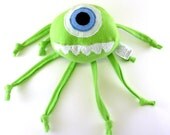 Stuffed Animal Ball Monster - Baby Mike the One-Eyed Monster - ZadyCreature