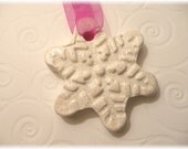 Winter Snowflake Ornament - handmade polymer clay