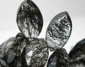 4 Tourmalinated Quartz 13mm -14mm marquise faceted briolettes