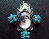 Orientalist goth veiled woman necklace