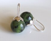 Jade Flower Pod Earring Sterling Silver