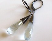 Aquamarine Geometric Sterling Silver Briolet Earrings