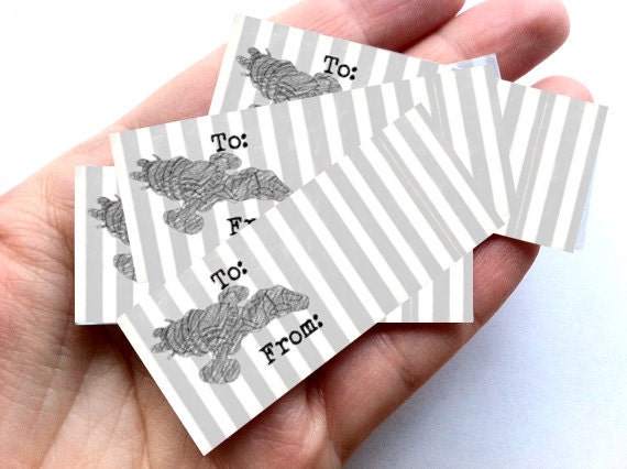 24 Firefly Inspired Gift Tags, Browncoats Striped Labels, Sereity Stickers, Grey & White