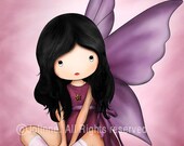 Angel art print illustration Kids wall art girls room decor fairy nursery poster