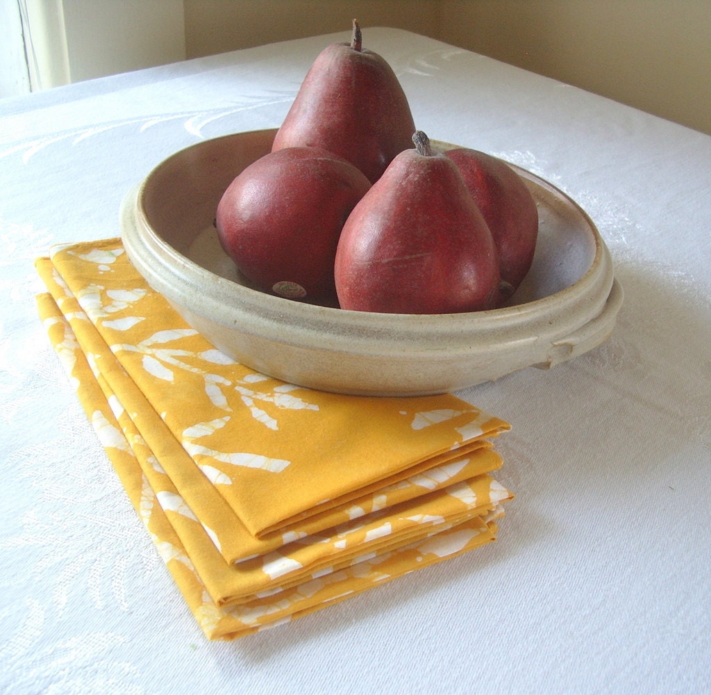 mustard yellow cloth napkins. made to order