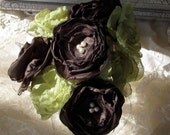 Fabric Flower  Bouquet Custom Order any color  by My Broken Art on Etsy
