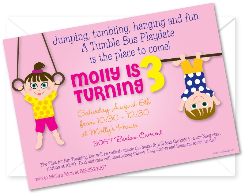 Gymnastics Birthday Party Invitation