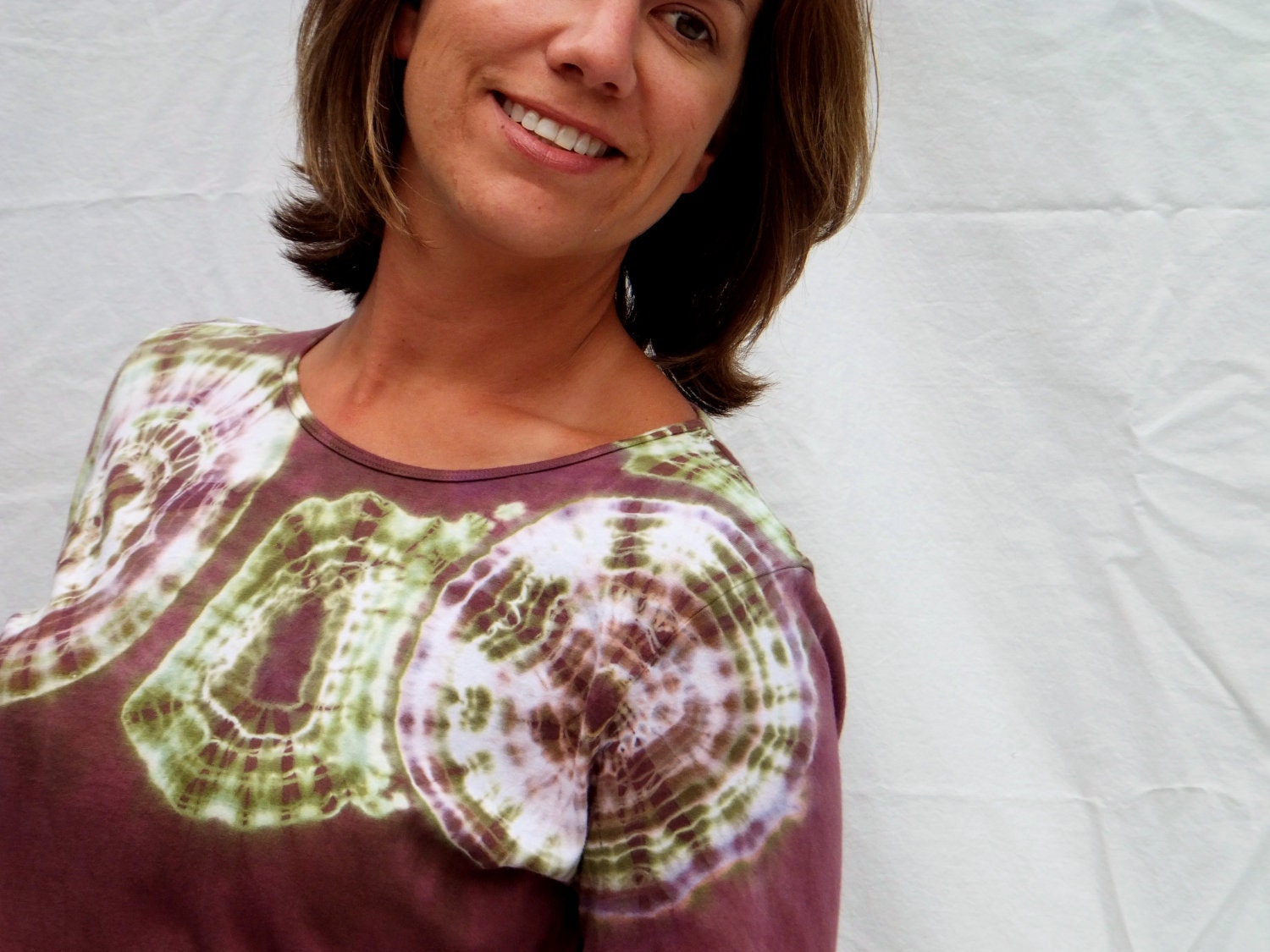 Longsleeve Tie Dye Tee in Sage Blossoms