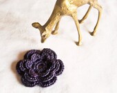 Brooch Amethyst Crochet Wool