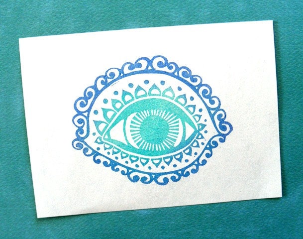 embellished eye clear polymer rubber stamp
