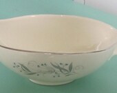 Vintage Gray with Petite Blue Flowers from the Mid Century Gravy Boat/Salad Dressing Server