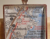 Kennebunkport Maine Map Pendant
