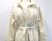Khaki Trench Coat Belted Spring Jacket - NOS - L