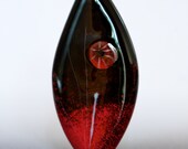 Red Laquer - lampwork focal bead