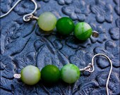 SPACEY - Green Agate Earrings - Sterling Silver