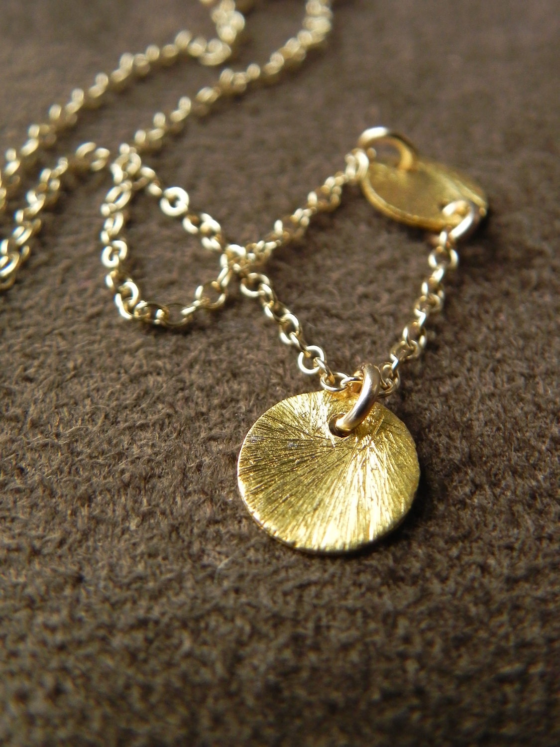 SALE  Brushed Vermeil Discs and Gold Filled Chain Bracelet  SALE