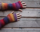 Carnival mittens - extra long, gift for her