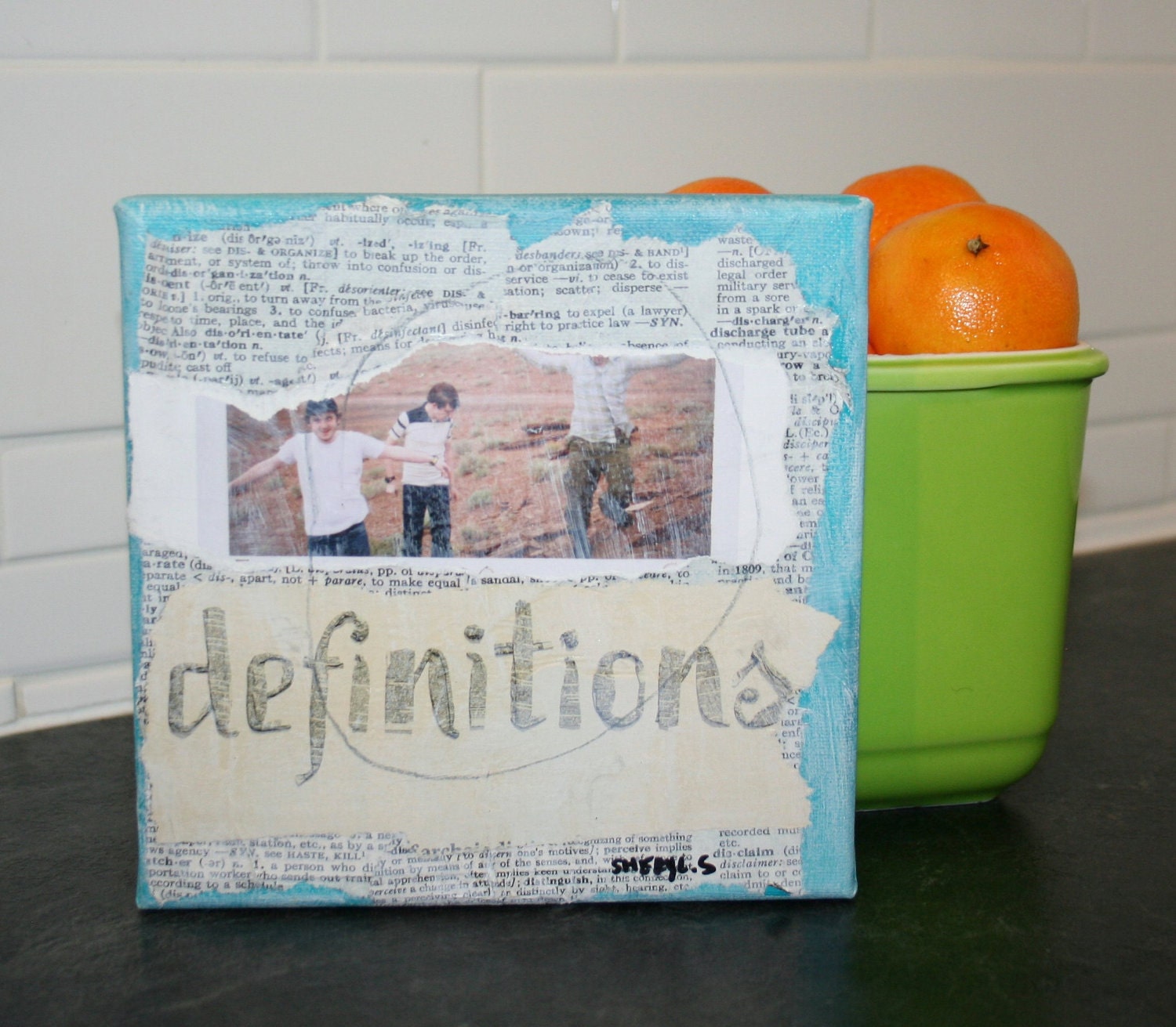 Original Mixed Media Painting - Definitions 6"x6"